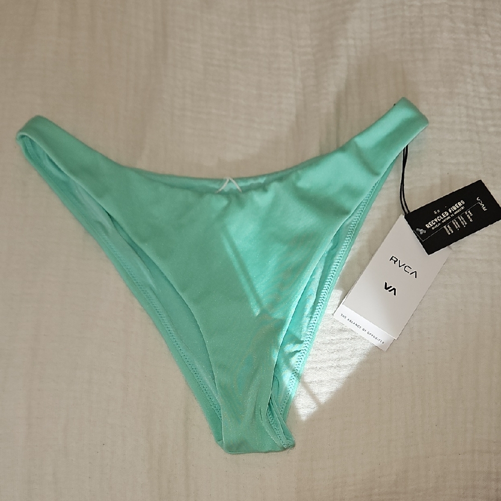 RVCA Green Bikini High-Cut Cheeky